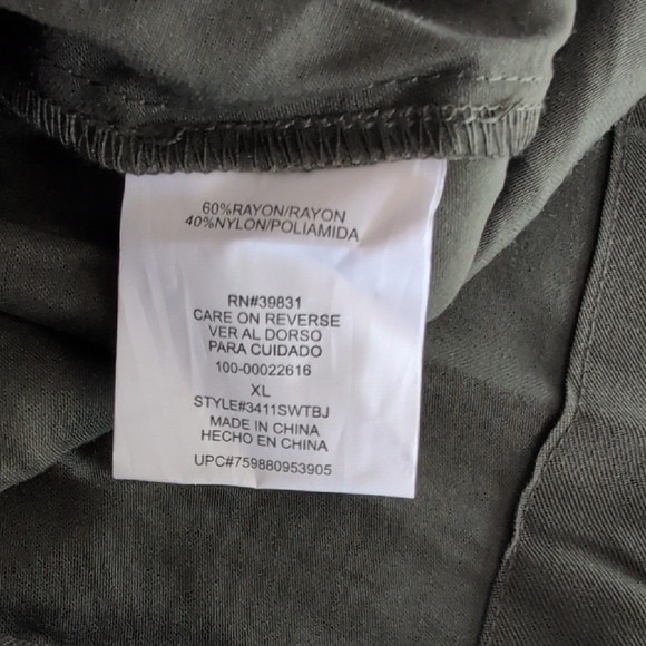 NWT My Michelle Army Green Sleeveless Tie Front Vest Top XL - Picture 7 of 7